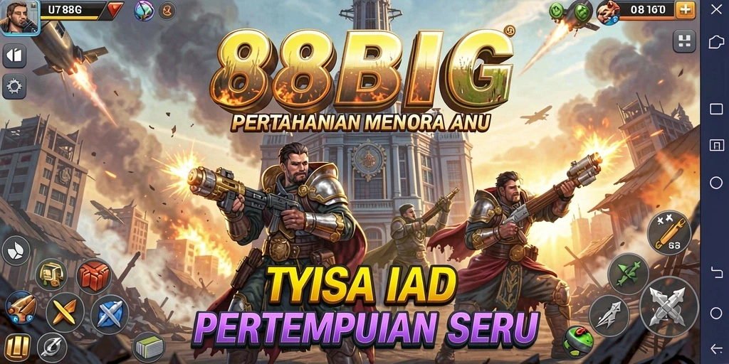 Screenshot gameplay yang menampilkan pertahanan menara di 88BIG.