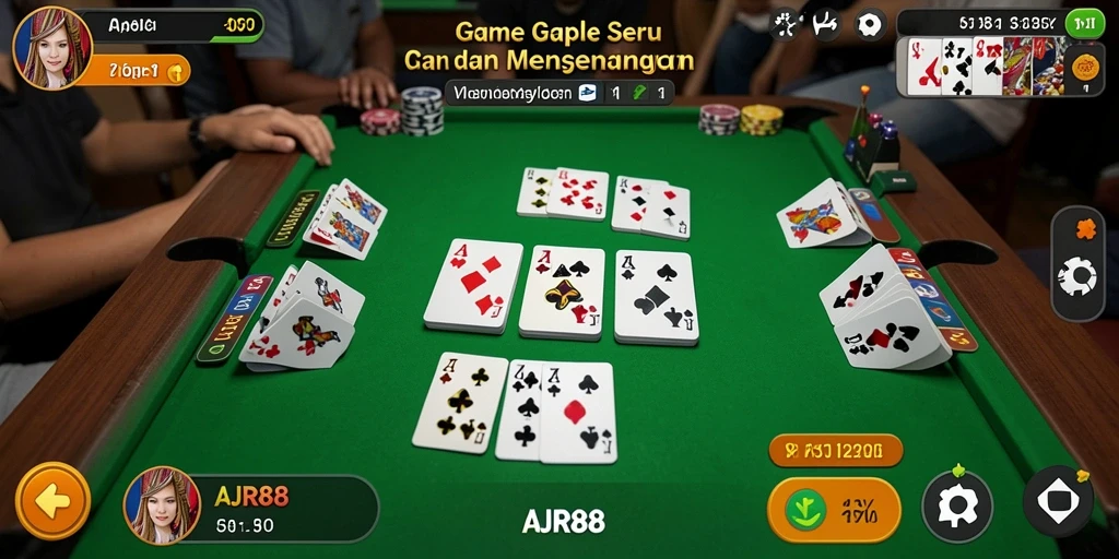 Tampilan permainan Gaple seru di AJR88.