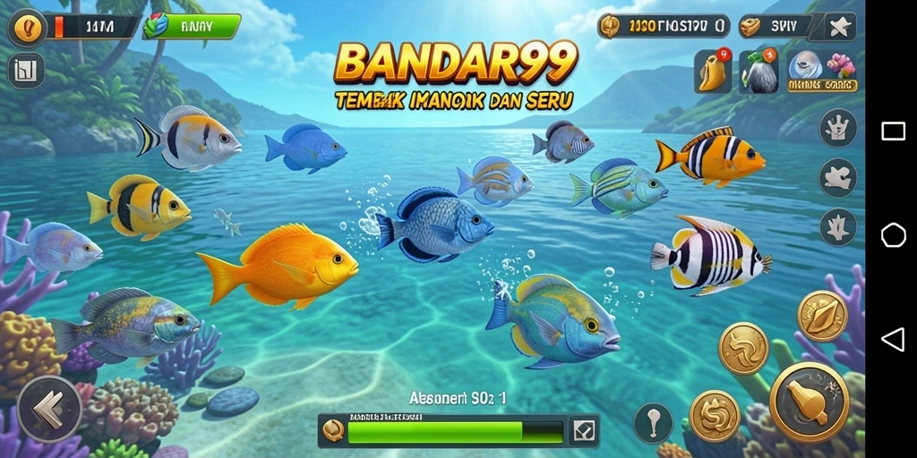 Tampilan gameplay menarik dari BANDAR99 dengan aksi Tembak Ikan.