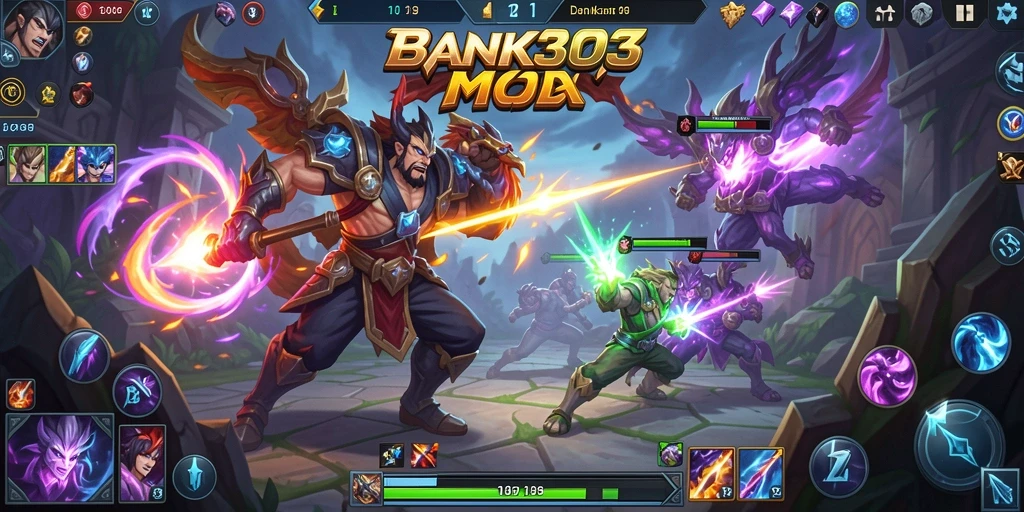 Tampilan gameplay seru dari BANK303 yang mencakup pertarungan strategis.