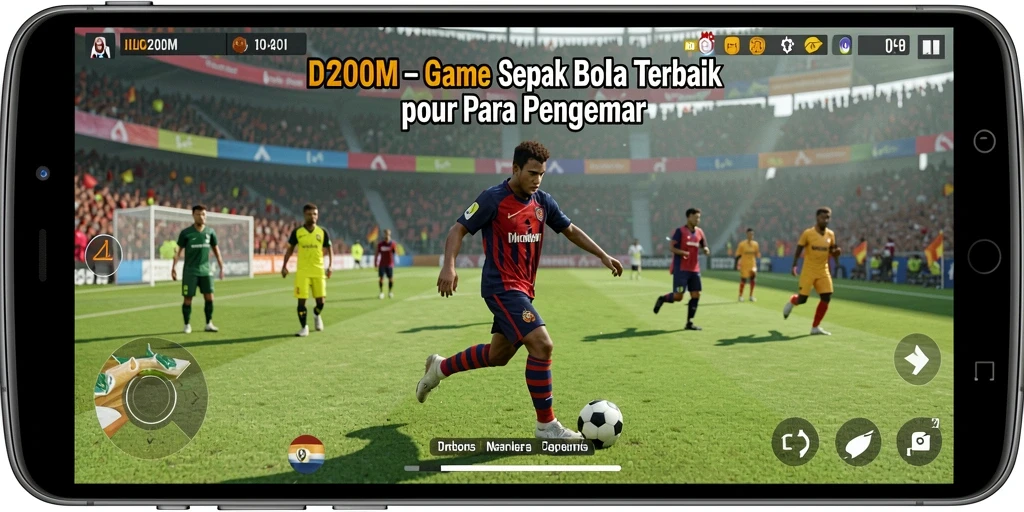 Tampilan gameplay D200M yang menakjubkan dalam pertandingan sepak bola.