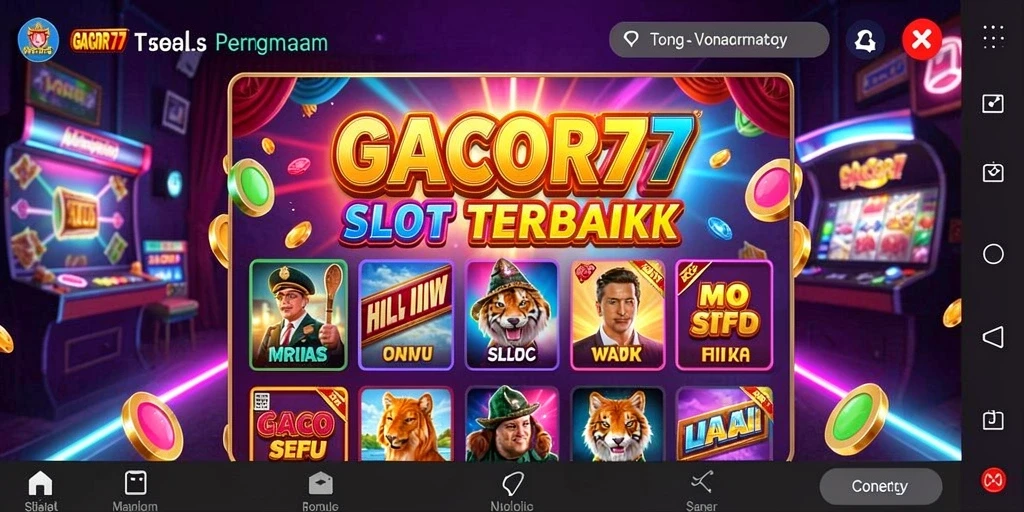 Tampilan gameplay menarik dari GACOR77 saat berputar di mesin slot.