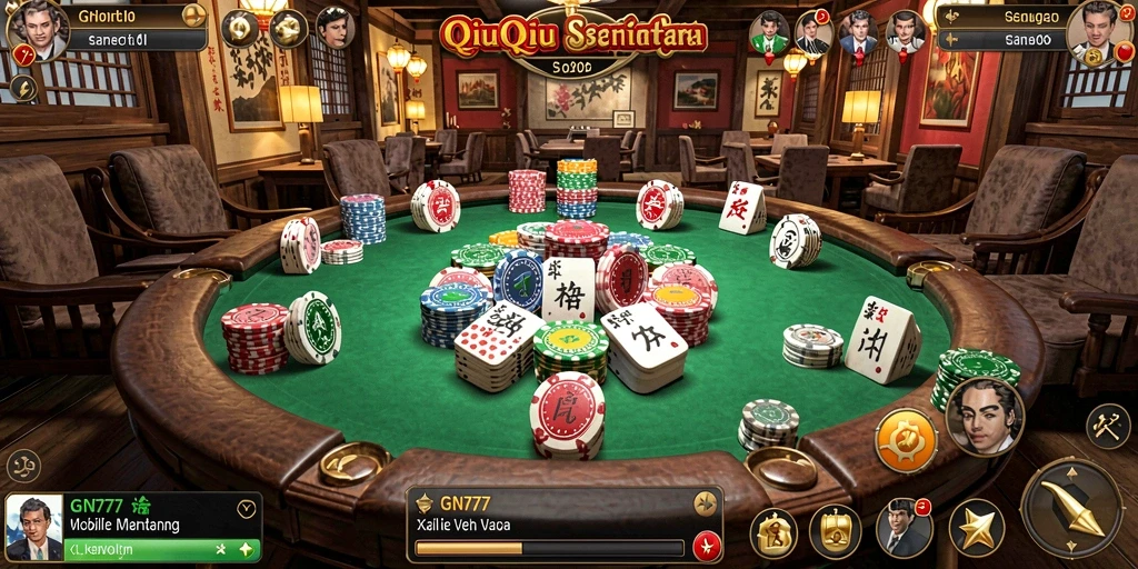 Screenshot gameplay QiuQiu yang menampilkan suasana permainan.