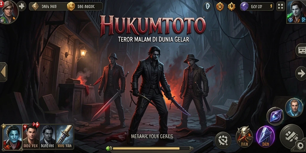 Tangkapan layar dari gameplay HUKUMTOTO yang menampilkan suasana Horror yang mencekam.