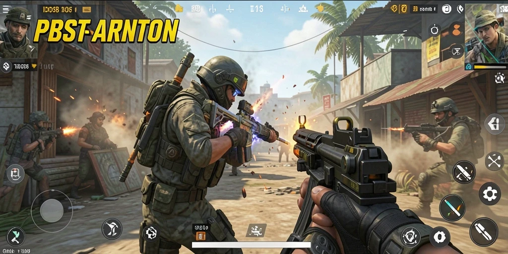 Menampilkan aksi gameplay intens dari ID098 dalam pertempuran FPS.