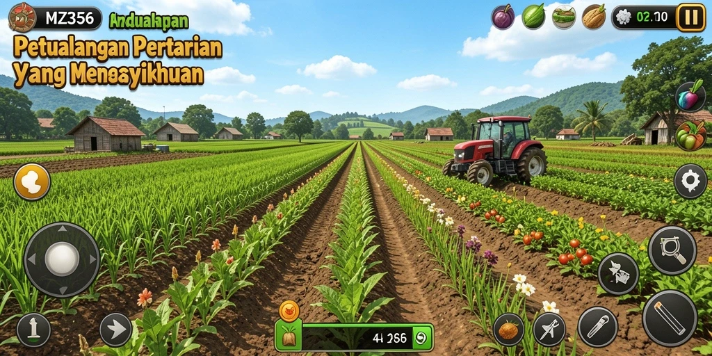 Tampilan gameplay bertani yang menarik di MZ356.