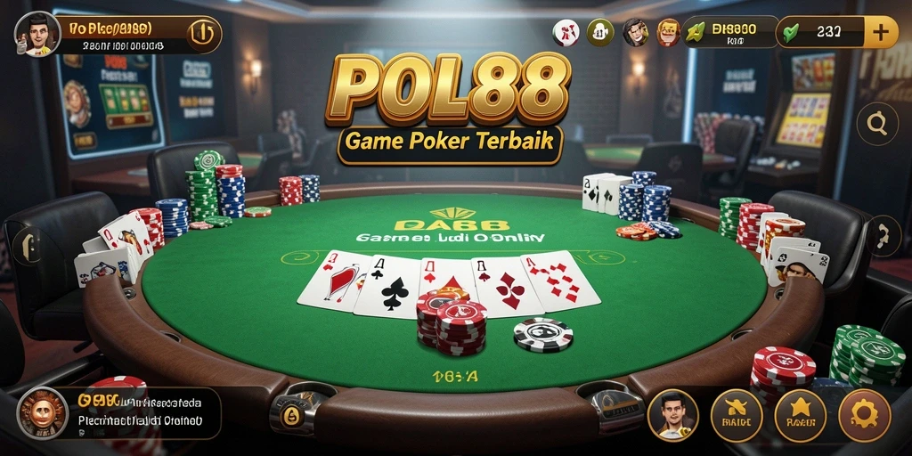 Screenshot gameplay poker yang menampilkan suasana pertandingan yang intens.