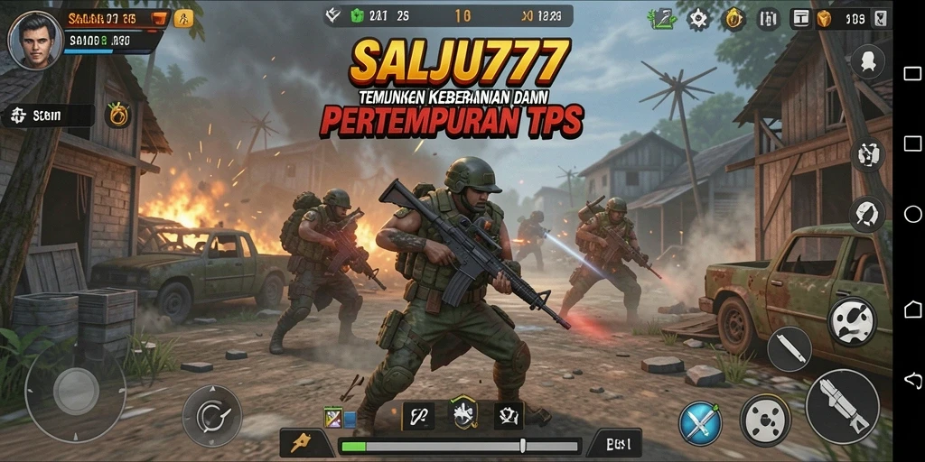 Tampilan gameplay SALJU777 dengan pertempuran seru dan grafik menawan.